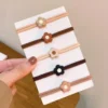 ยางมัดผมสไตล์เกาหลี ดอกไม้น่ารักสดใส 1 แพ็ค 5 เส้น