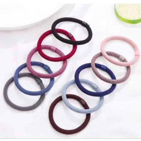 ยางมัดผมเกาหลี 10 เส้น คละสี