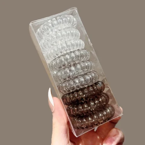 ยางรัดผม แบบเกลียว 9 ชิ้น คละสี