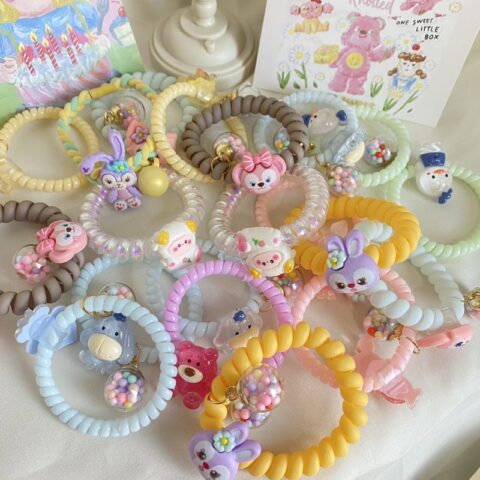 ยางรัดผม ลายการ์ตูน คละแบบ คละสี ยกลัง 2000 เส้น ยางมัดผม เกียว